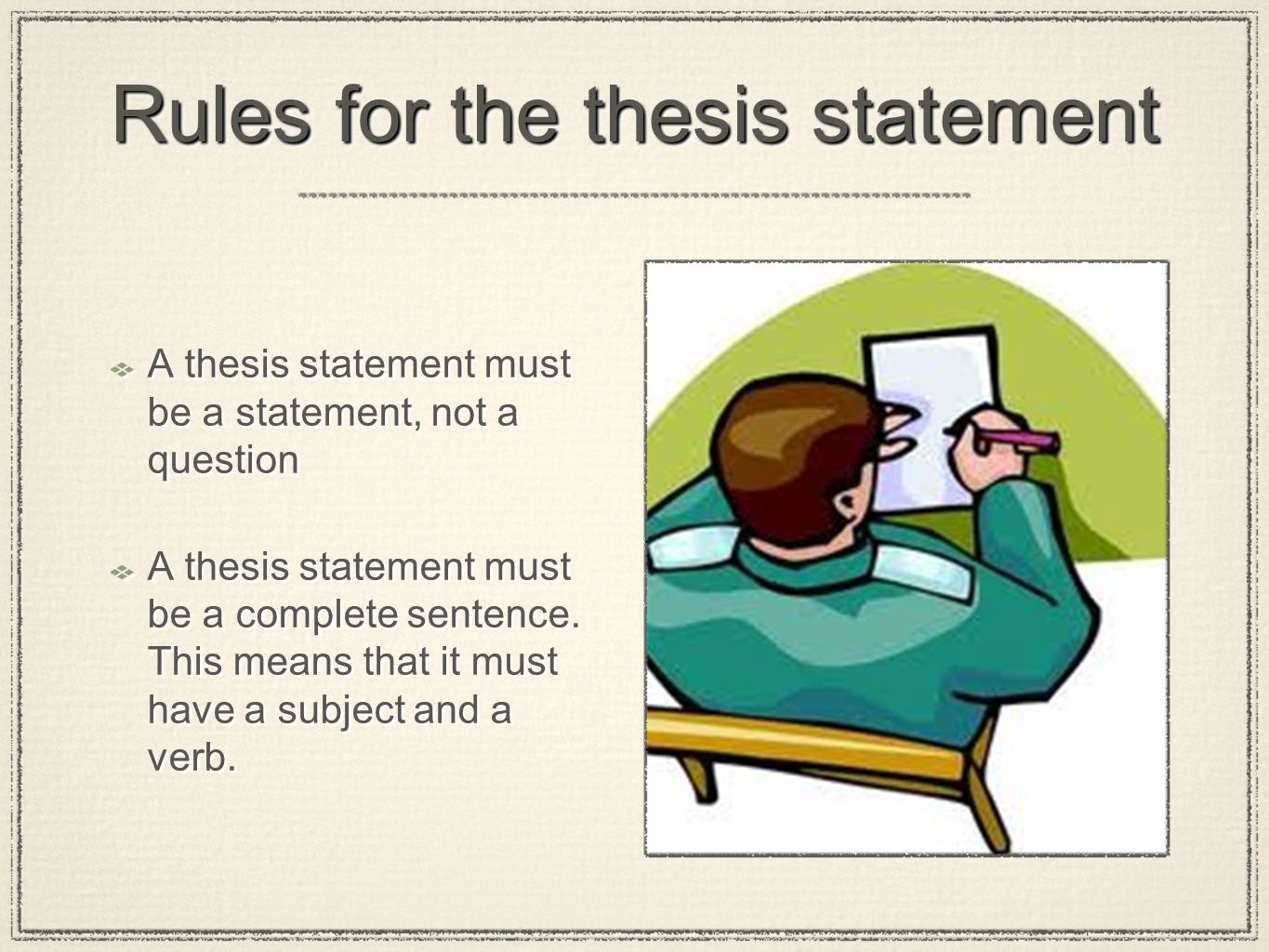 Arrangement - write an introduction thesis statement